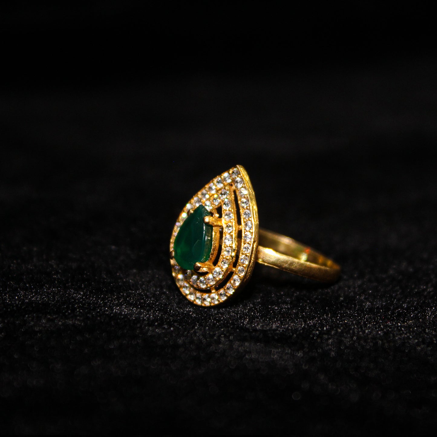 Emerald Drop Ring