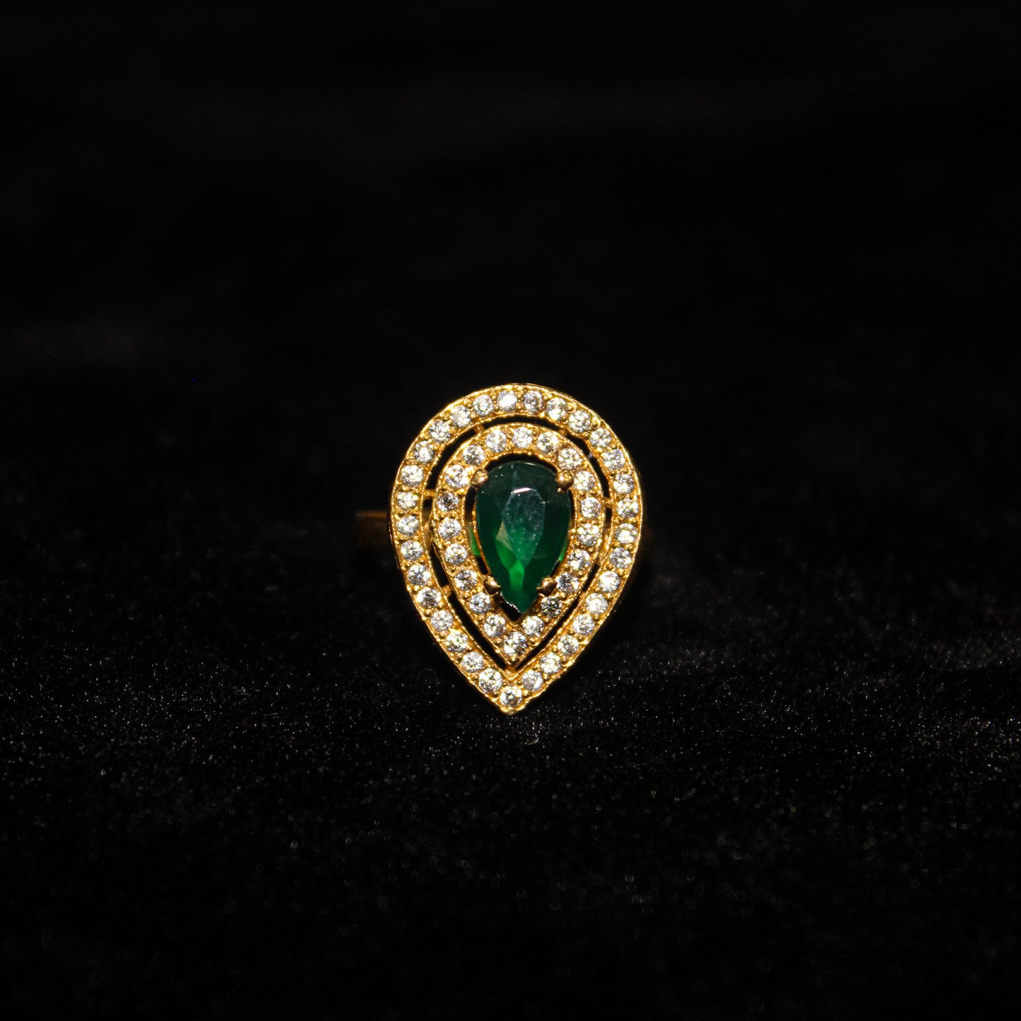 Emerald Drop Ring