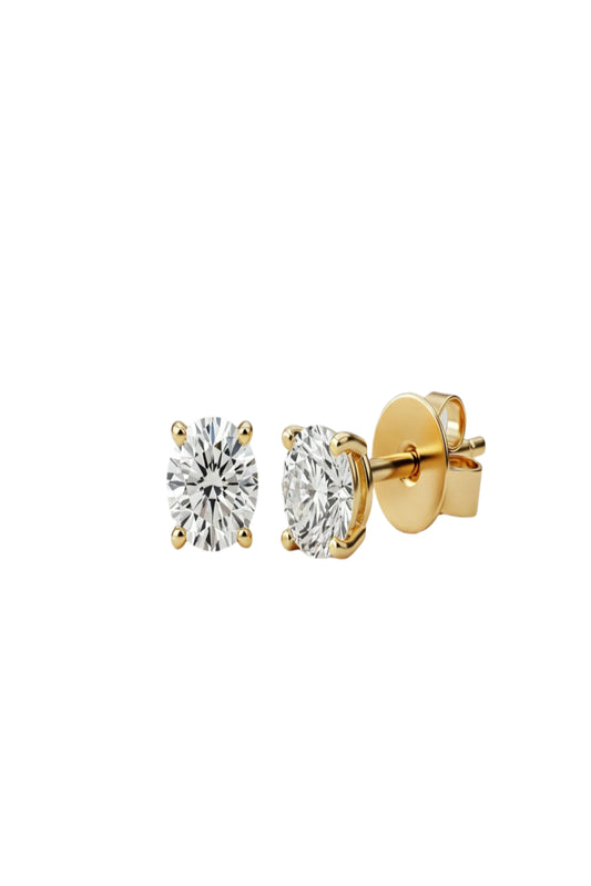 Diamond Studs Pair - 0.10 Carats TW - Natural Diamonds - 18K Gold