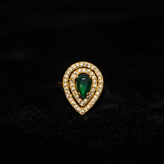 Emerald Drop Ring